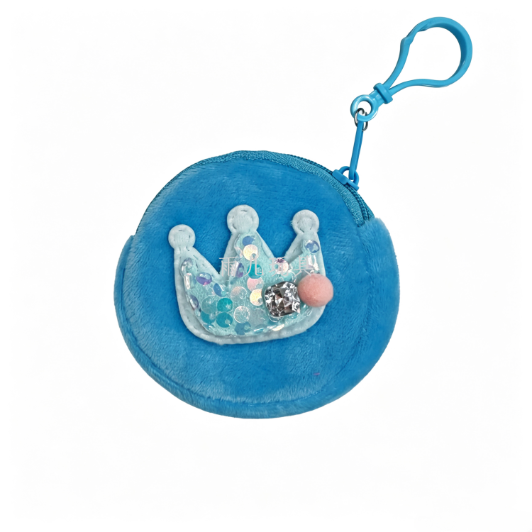 New multi-color crown plush coin purse pendant, children's coin storage bag, plush storage small bag Application Scenario