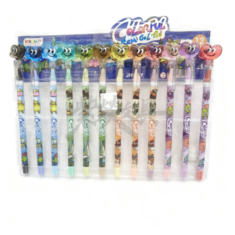 The heart-shaped colored medium oil pen PVC bag can smoothly remove the cap for office students Application Scenario