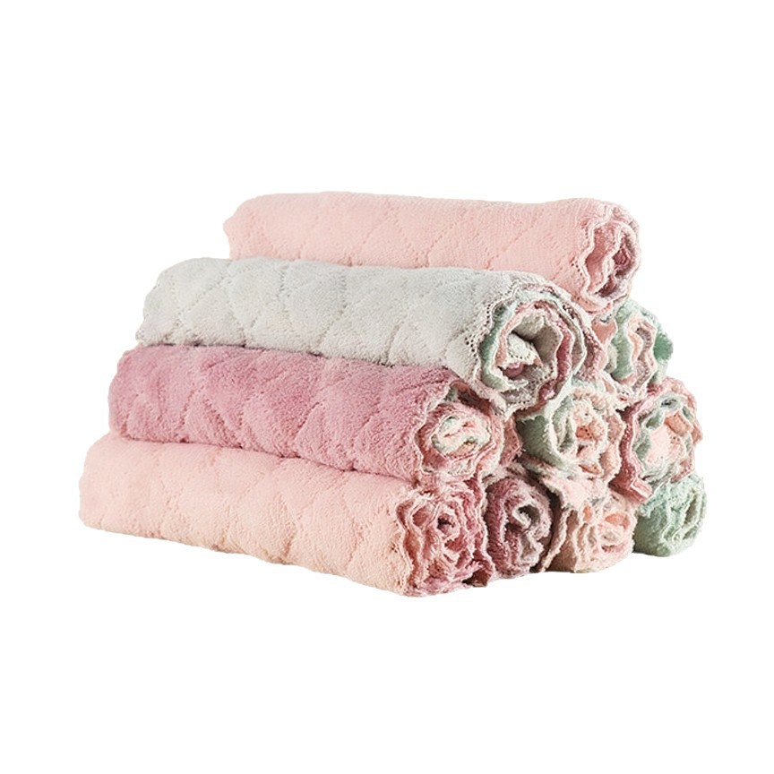 抹布洗碗巾珊瑚绒双面百洁布5片30*30