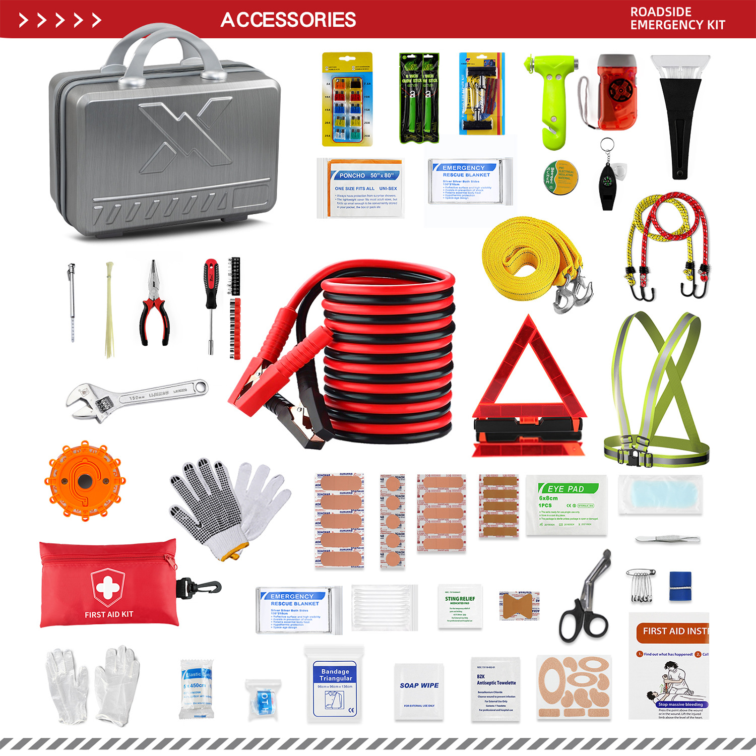 便携汽车应急包套装Portable Car Emergency Kit Set