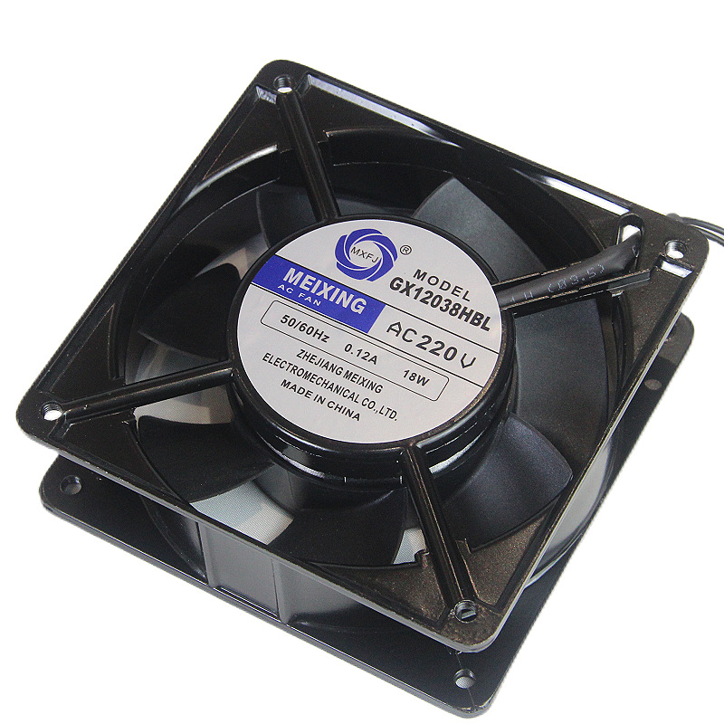 GX12038HBL220VAC ball bearing seven-blade industrial axial flow fan, square heat dissipation and cooling fan Specification image