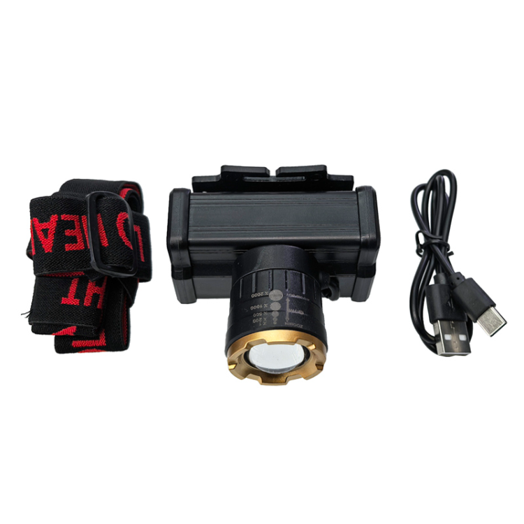 JS-931 plastic rechargeable telescopic focusing headlamp, cycling headlamp, outdoor camping lamp, miner's lamp, camping lamp, fishing lamp Item Picture