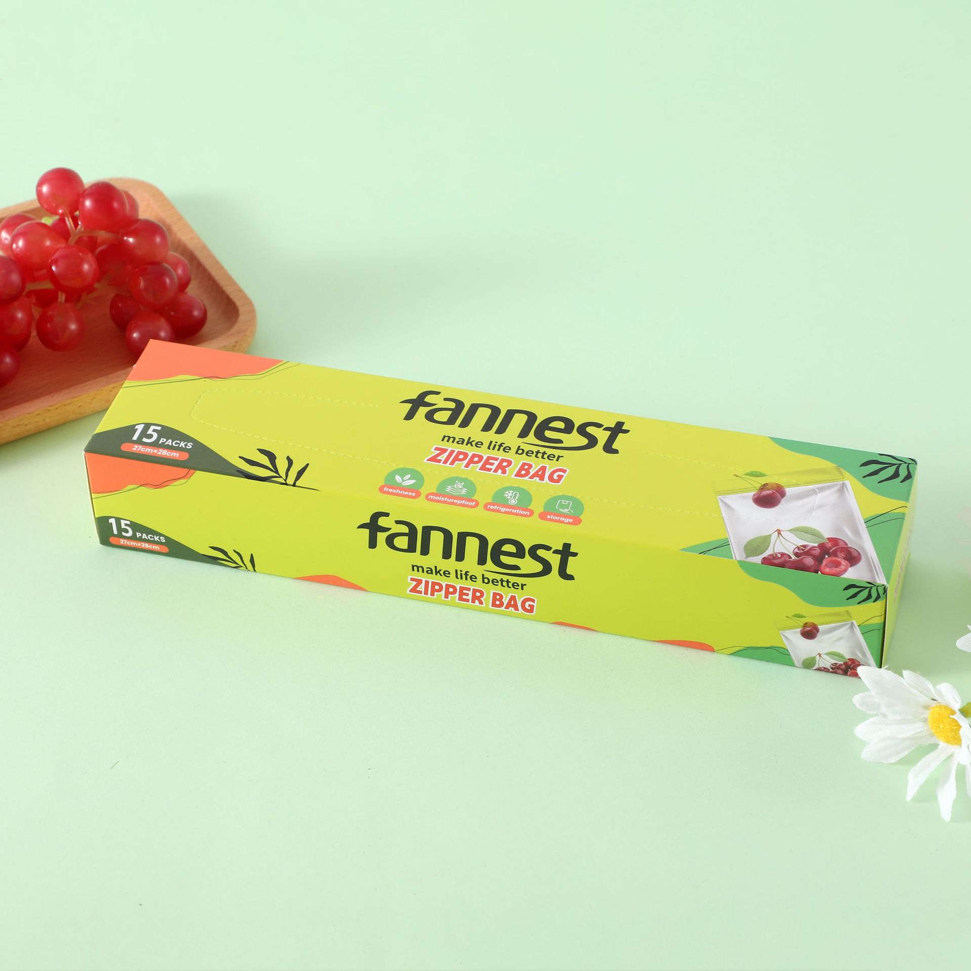 跨境保鲜袋食品密封袋分装袋加厚家用冰箱冷冻收纳袋食品级自封袋白底实物图