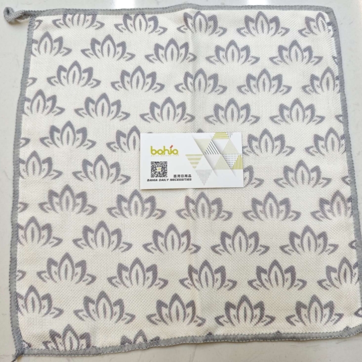 Double-layer plant fiber printed kitchen cleaning small square cloth Specification image