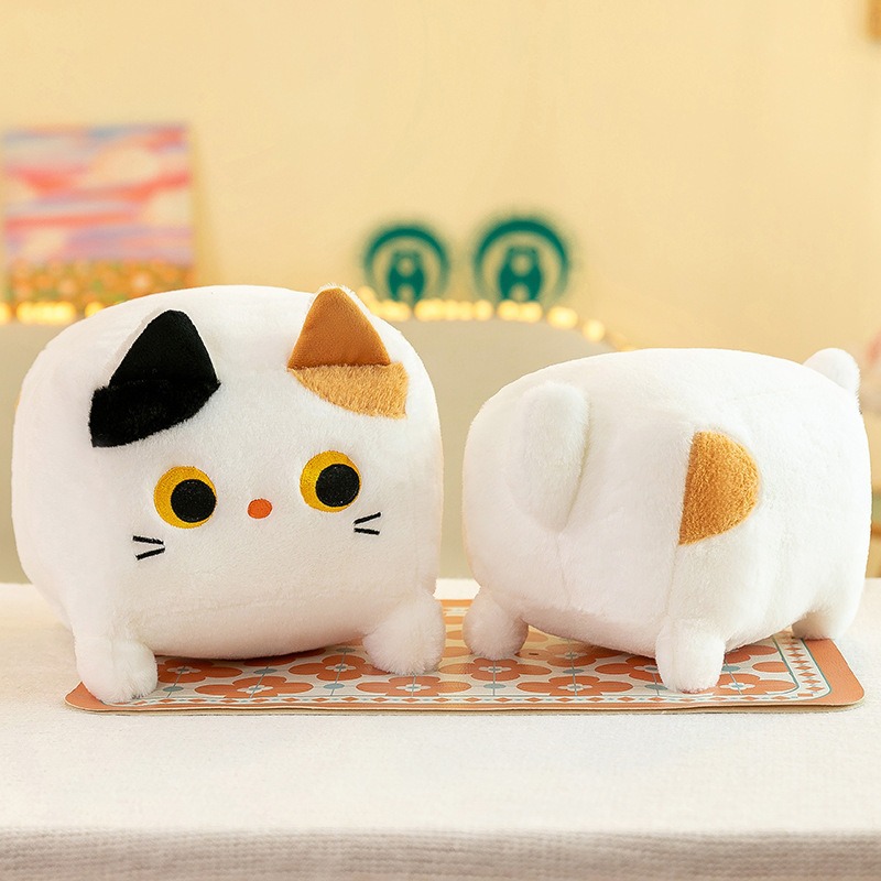 Creative new square cat plush toys, cute cartoon cat figurines, event gifts for your best friend details Picture