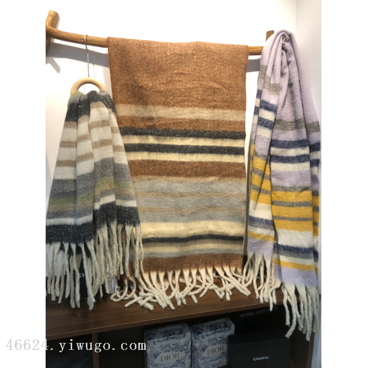 Cross-border scarf wholesale e-commerce platform 88 Cotton Candy series horizontal thick beard Scarves live-streaming supply chain details Picture