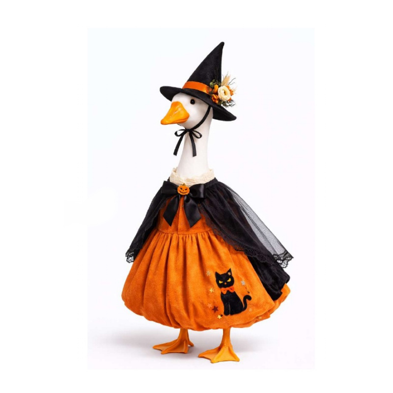 Amazon's new holiday white goose clothing set, porch goose, lawn goose, Christmas holiday decoration details Picture