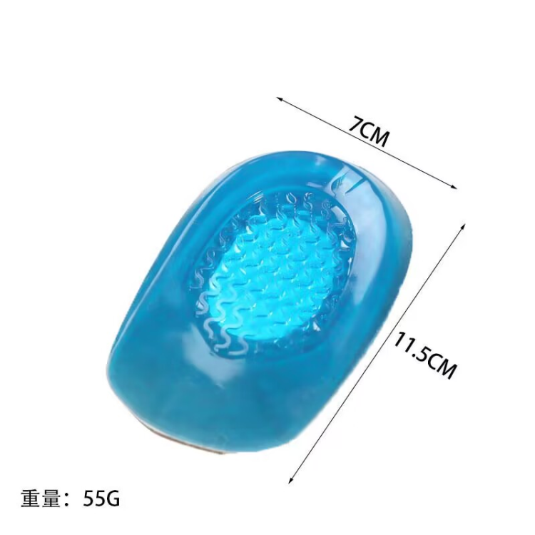 Heel pad, shock-absorbing, breathable, relieves heel pain, soft and highly elastic gel, comfortable heel pad for both men and women Specification drawing