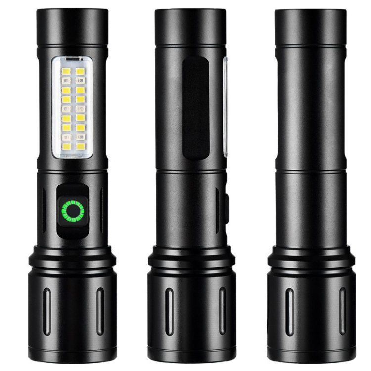 603USB充电铝合金手电筒高亮远射白激光手电筒伸缩拉伸调焦手电筒