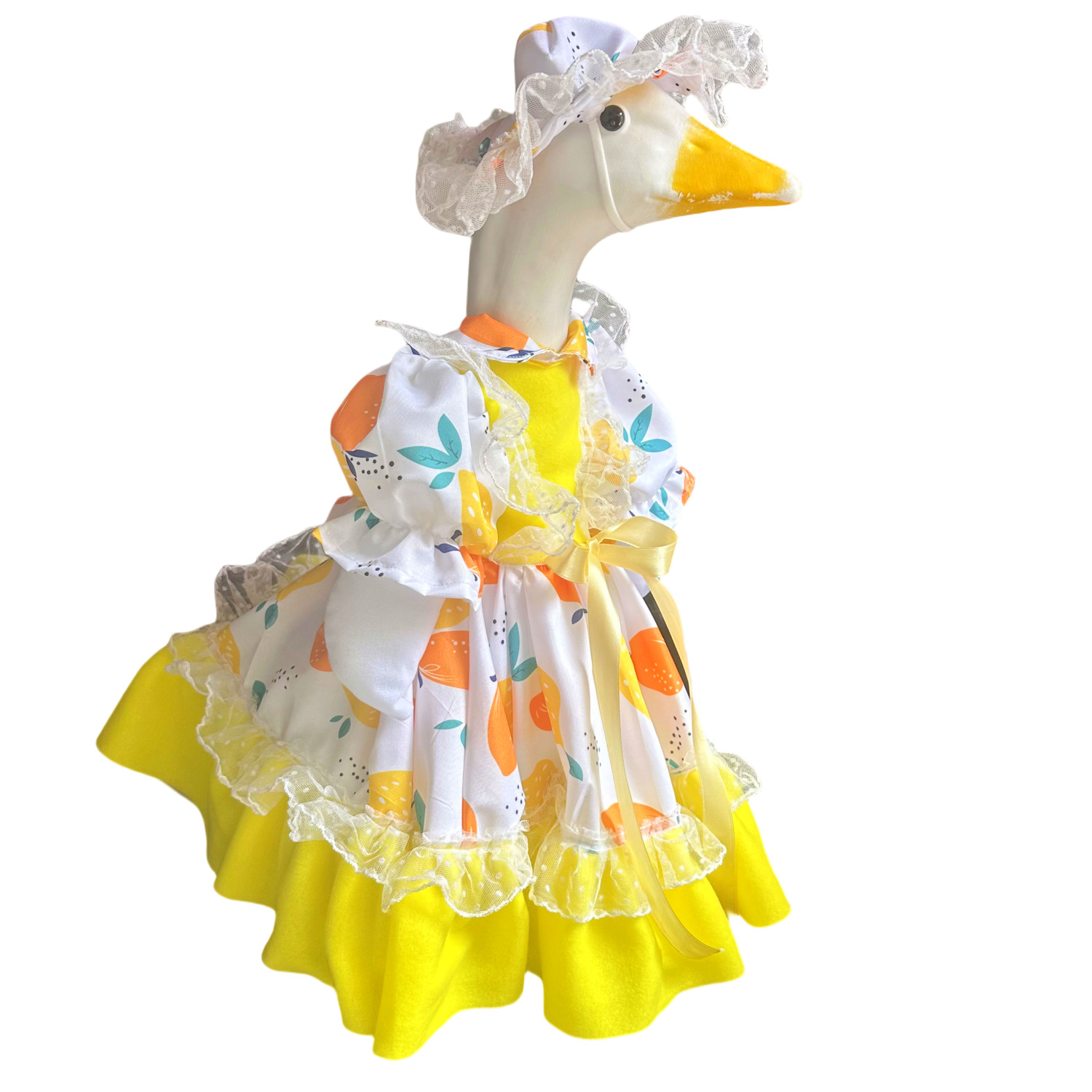 New 2026 Porch Goose Big White Goose Little Yellow Flower Dress Set New Big White Goose Lolita Clothing 140g details Picture