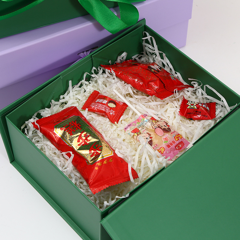 One-piece flip-top folding box, ribbon packaging box, gift box, bow gift box, Valentine's Day gift box, cross-border wholesale Specification image