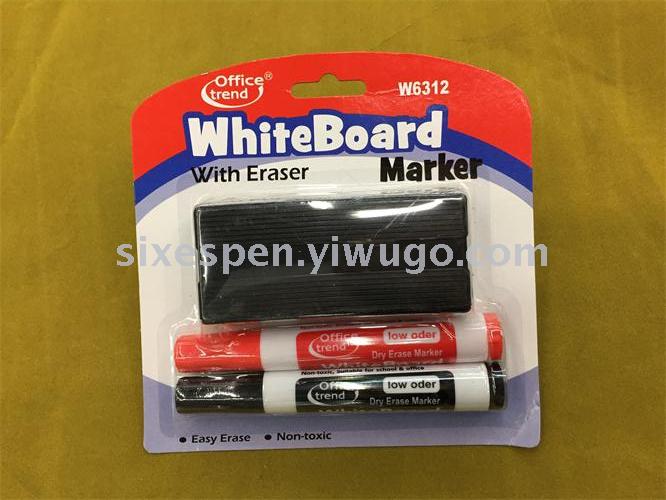 2+1 whiteboard pen + board brush, erasable whiteboard pen set Item Picture
