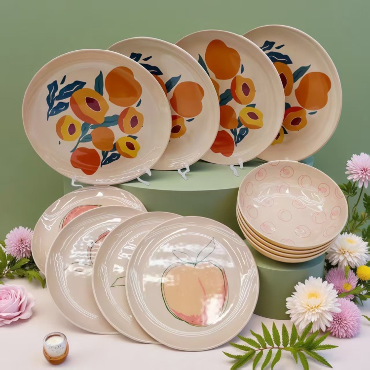 Export of A5 food-grade plates, heat-insulating and shock-resistant melamine tableware sets for Europe Item Picture