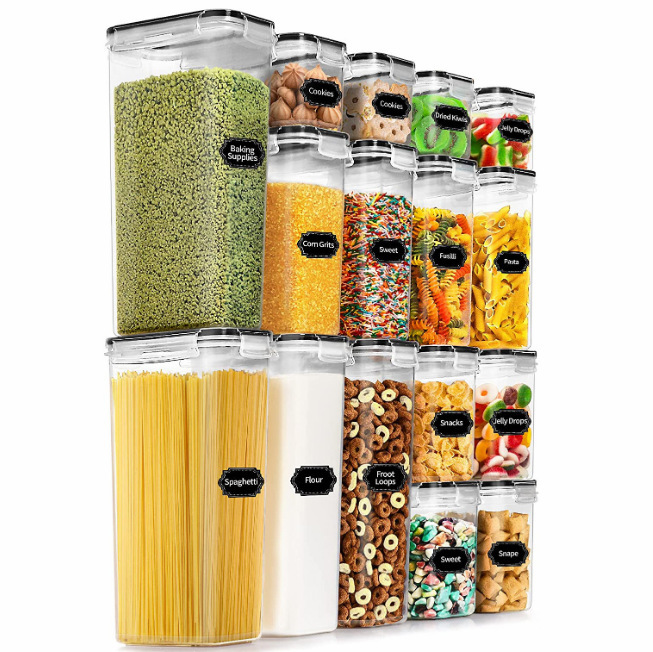 Kitchen sealed jars, large plastic storage jars for grains and cereals, transparent jars, food storage jars, storage and preservation boxes Item Picture