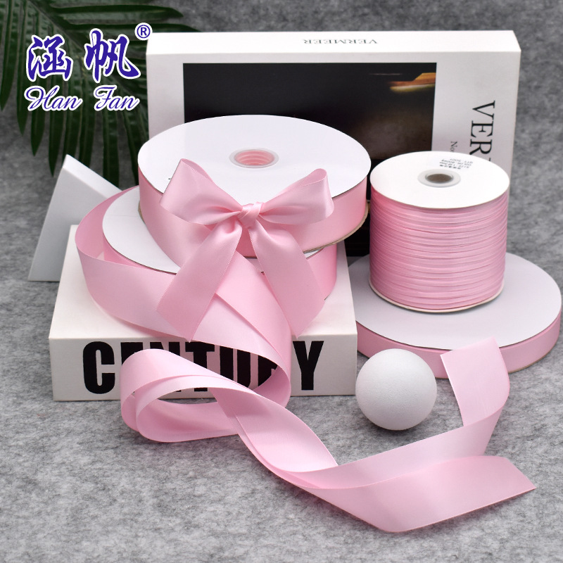 Pink ribbon ribbon roll decorative items, handcrafted materials, wedding and festival fabric decorations, DIY accessories Specification image