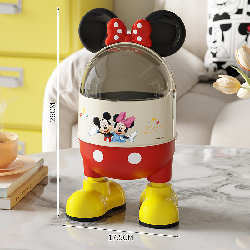 米奇同款办公室迷你桌面带盖垃圾桶高颜值学生书桌收纳桶批发产品图