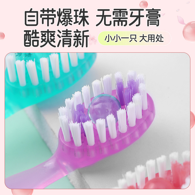 Mini disposable burst bead toothbrush, multi-functional dental floss, freshen breath, clean mouth, portable travel toothbrush full figure