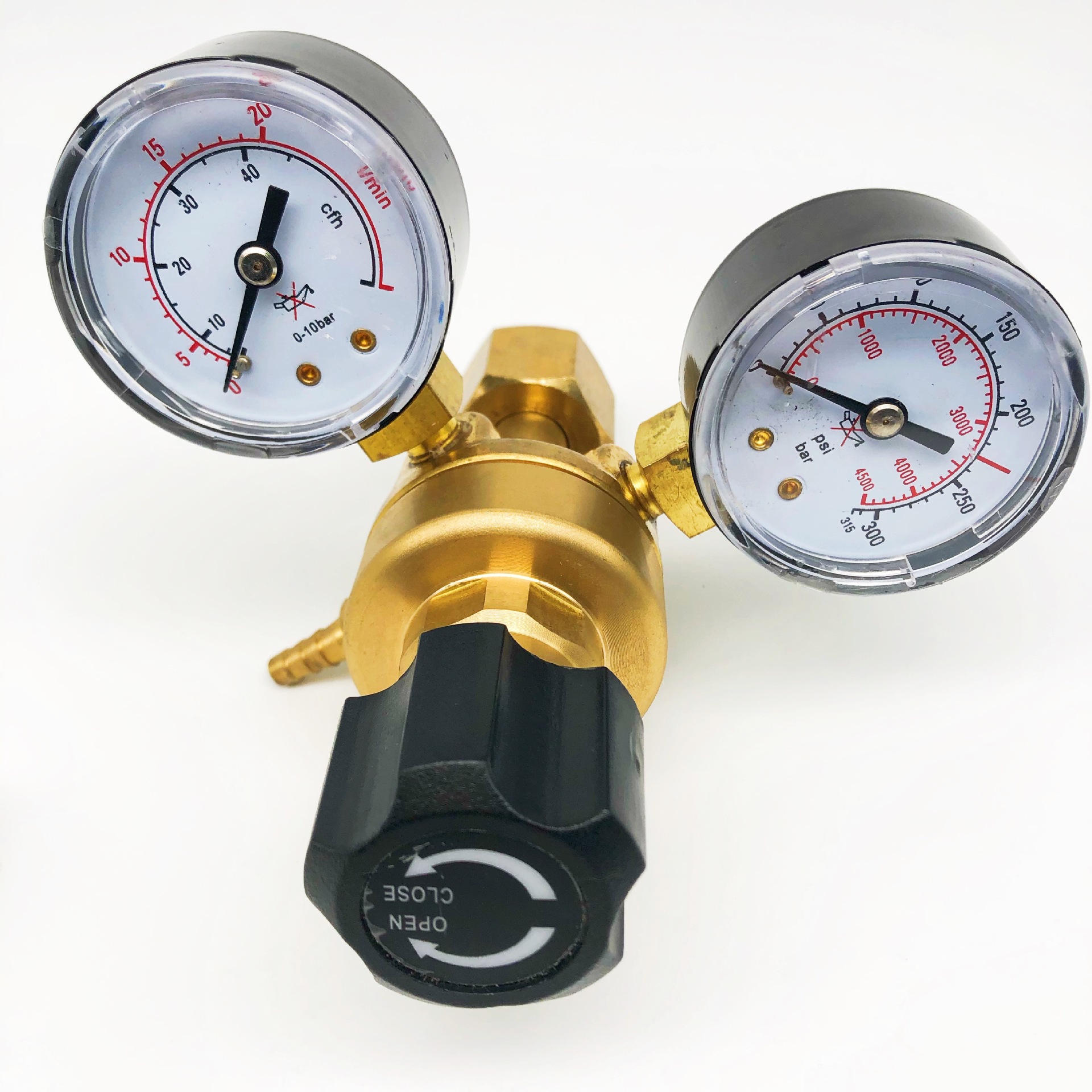American-style lightweight AR CO2 all-copper gas meter CGA320, customizable pressure reducer with outlet thread