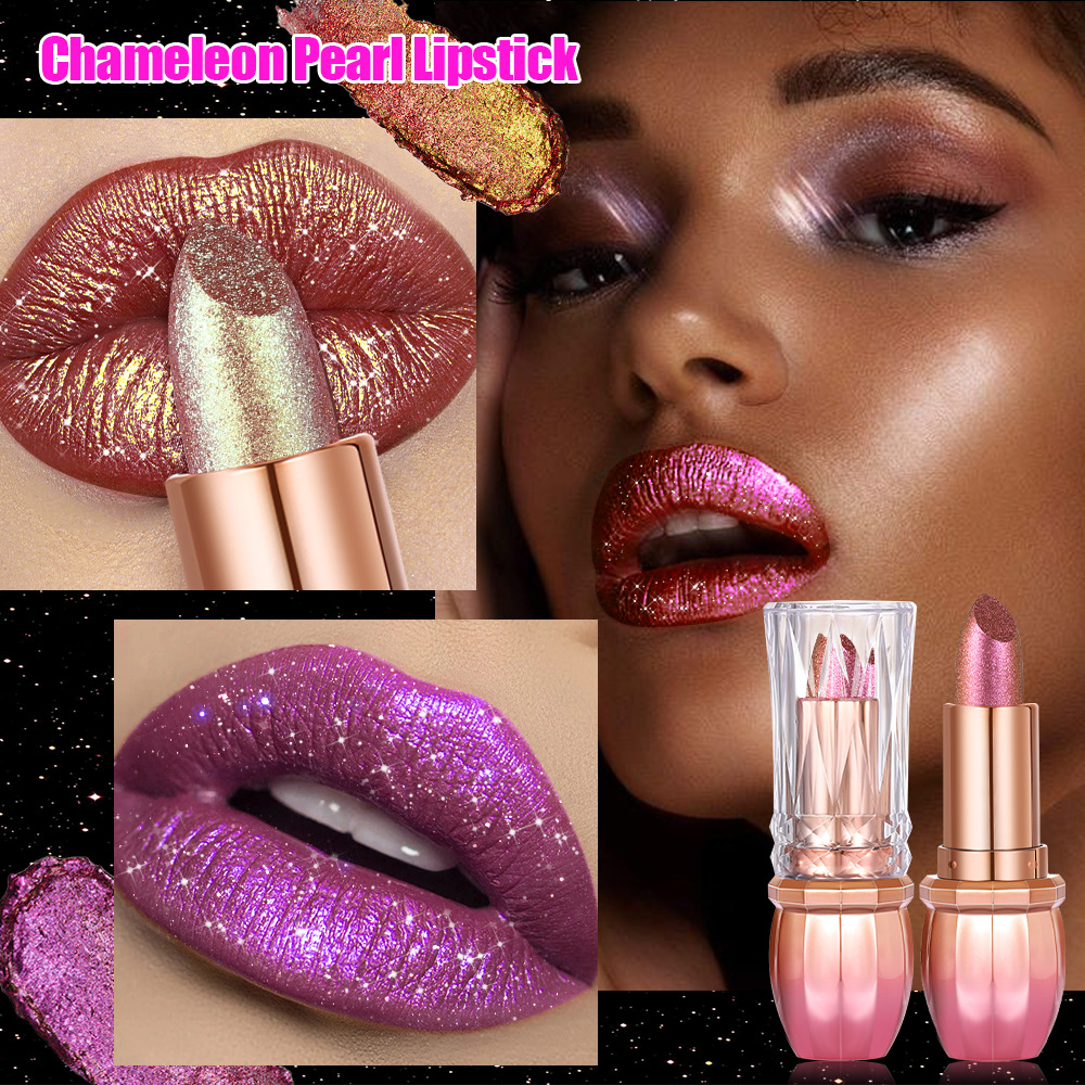 Customized luxurious vegan diamond glitter lip balm with moisturizing, silky pearl, waterproof and long-lasting cream mineral glitter