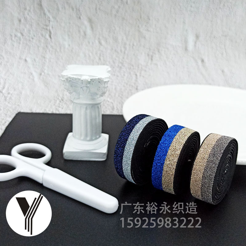 The manufacturer has in stock fashionable colored onion elastic bands, hair accessories, colored gold and silver onion shiny silk bags, clothing accessories and elastic webbing Application Scenario