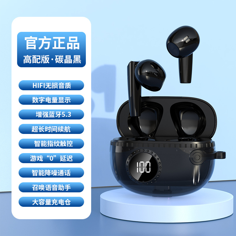 The cross-border e-commerce bestseller M25 transparent semi-in-ear Bluetooth headphones TWS ultra-long battery life noise-cancelling headphones Item Picture