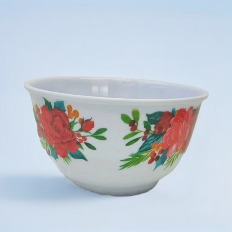 Printed pattern salad bowl, melamine bowl, rice bowl, porridge bowl, melamine tableware, factory direct sales