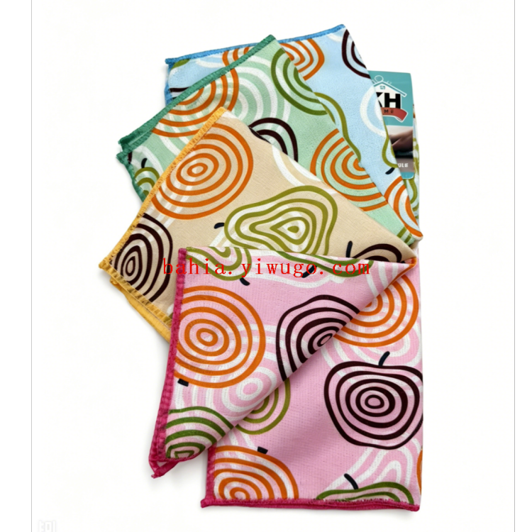 Foreign trade lockedge superfine fiber 30*30 square towel, absorbent kitchen towel, mixed color 5P rag Application Scenario