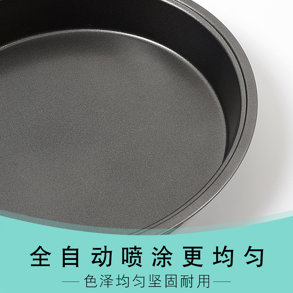 Thickened carbon steel non-stick 9-inch Pizza trays, household baking tools, pizza trays, round molds, cake baking trays wholesale details Picture