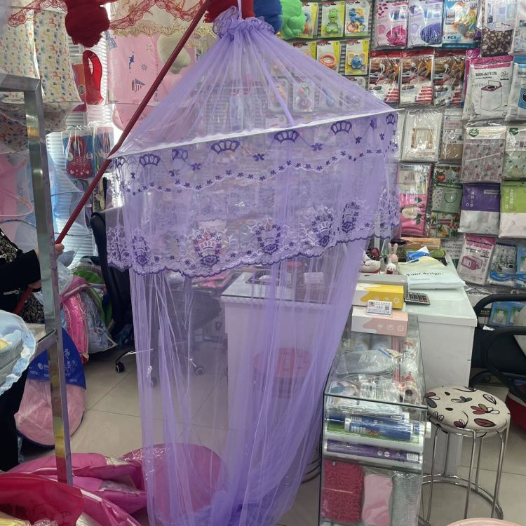 加密钢丝圆顶吊顶蚊帐 公主蚊帐儿童婴儿学生蚊帐白底实物图