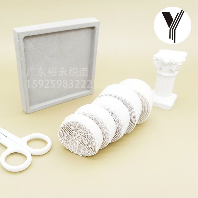 厂家现货电脑牙牙边松紧带格子月牙黑白弹力织带服装辅料腰头下摆