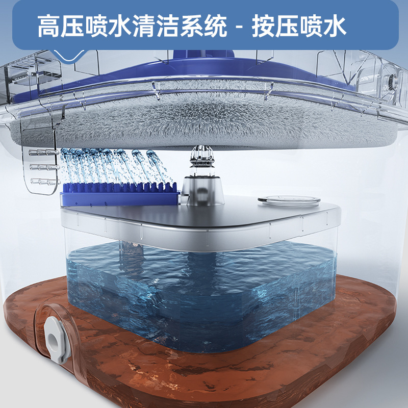 Clean and dirty separation mop, rotating household mop, lazy person no need to hand wash, mop clean, spin dry, spin dry, dry and wet dual-purpose details Picture