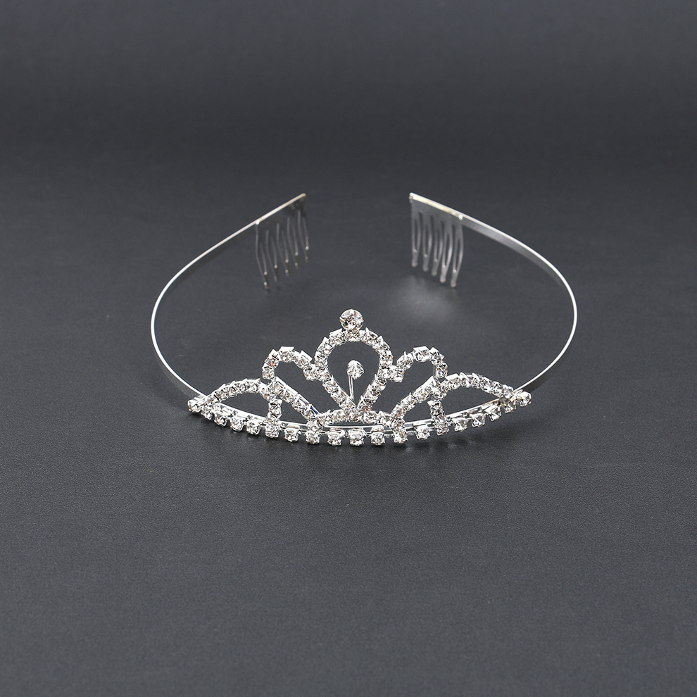 Water diamond bride, crown, hairband, cute princess, girl's hair accessory, hair comb, etiquette crown, little girl's hairpin, headwear details Picture