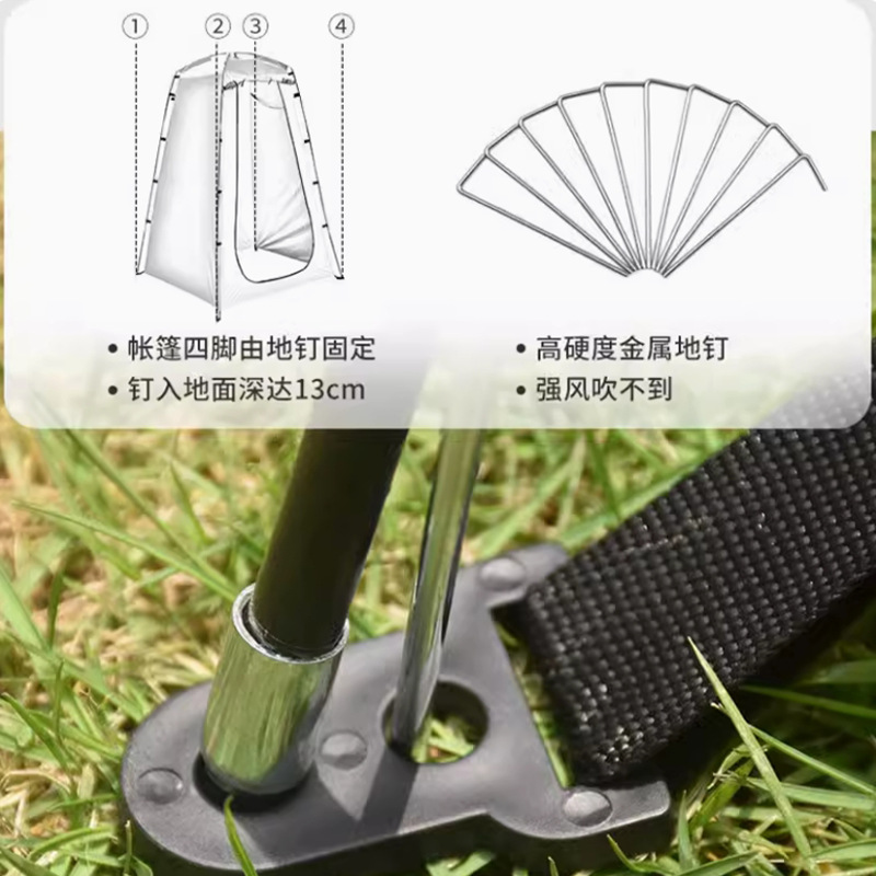 Carpa al aire libre baño baño cambiador soporte tienda wc portátil calefacción pesca camping vestuario Specification image
