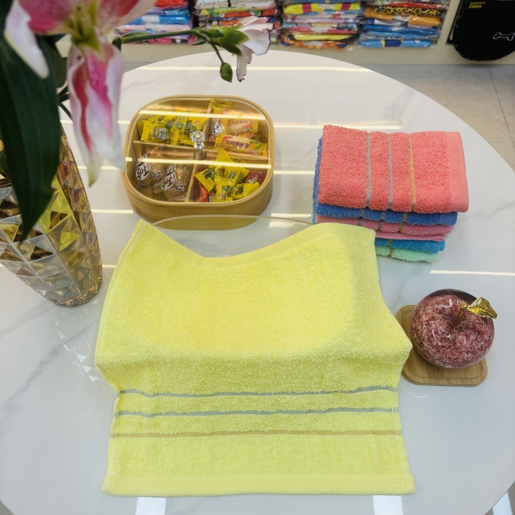 Household face towels, guest bedroom cleaning cloths, kitchen dishcloths, solid color with stripes Specification image