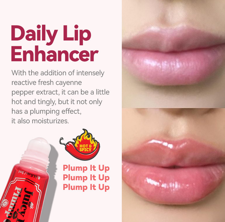 Roll-on lip gloss set - Transparent moisturizing lip balm, big mouth, plump lips, lip oil Item Picture