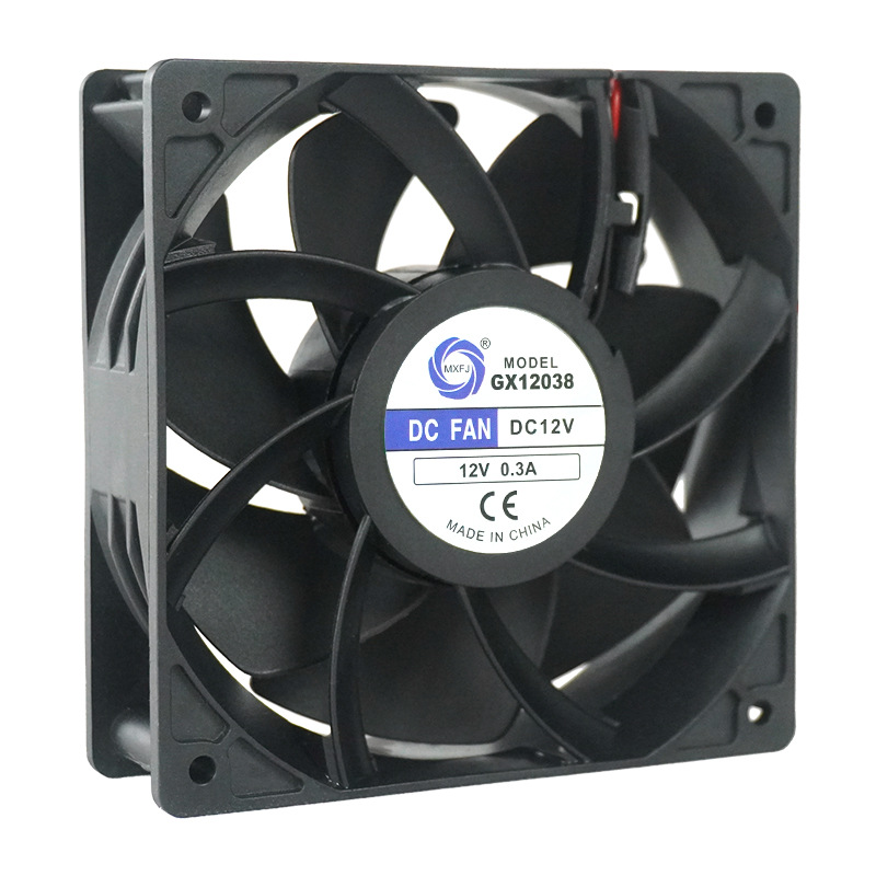 مروحة هوائية صغيرة من طراز GX12038 DC12/24V المبردة بعواصف الهواء الكبيرة المبردة بالحرارة Specification image