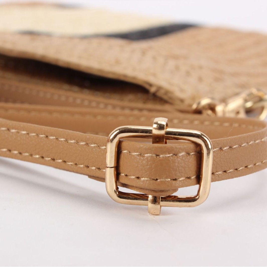 One-piece dropshipping simple and versatile paper rope woven bag, crossbody zipper striped urban simple handcrafted paper rope woven bag Item Picture
