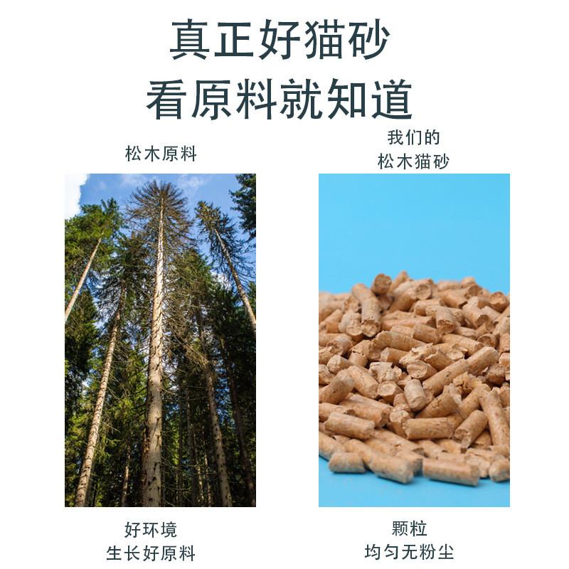松木原料颗粒豆腐猫砂10kg 猫抓板猫粮专用除臭去味