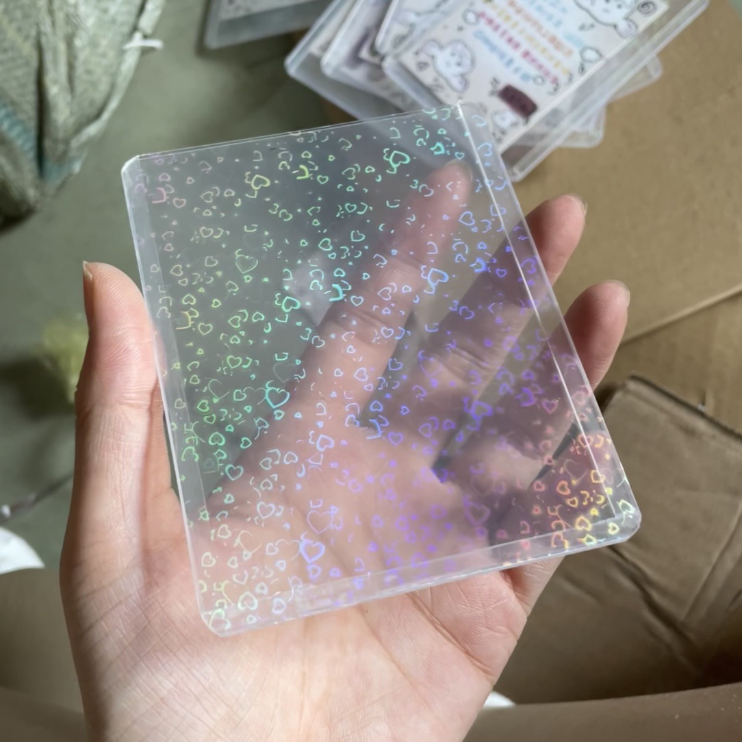 B8 thickened PVC transparent laminated card holder, 3-inch small card, Polaroid Koo card holder, My Little Pony sports star card hard card holder Item Picture