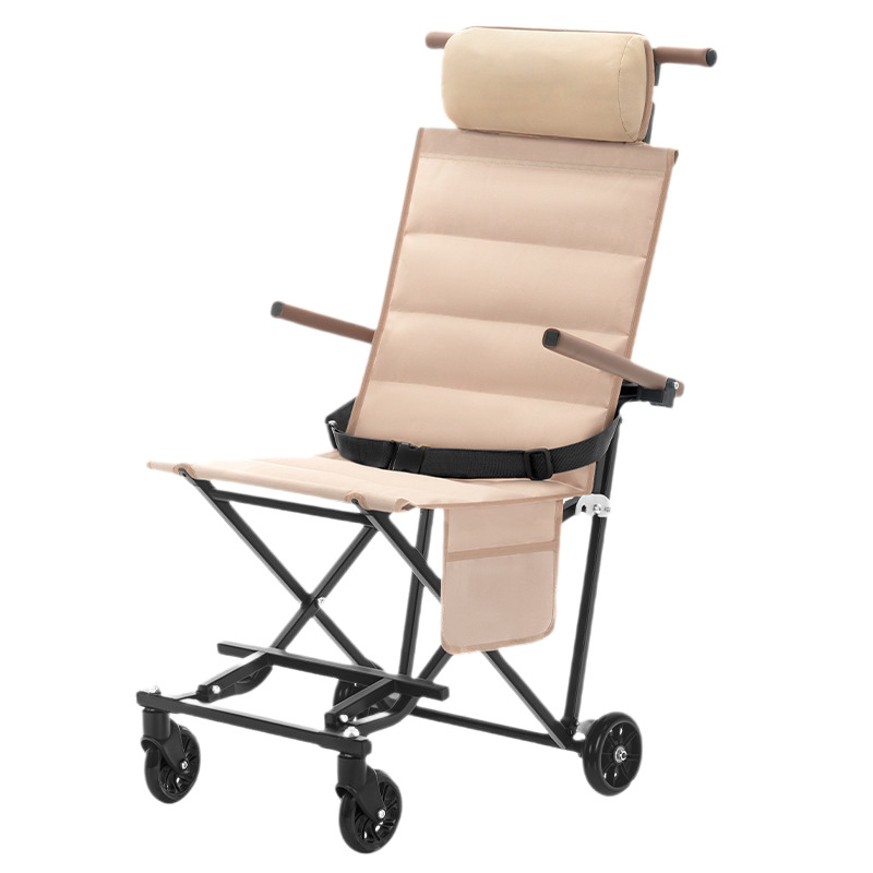 Silla plegable con ruedas vagón al aire libre ligero y portátil viejo niño trolley parque multifuncional walk up Specification image