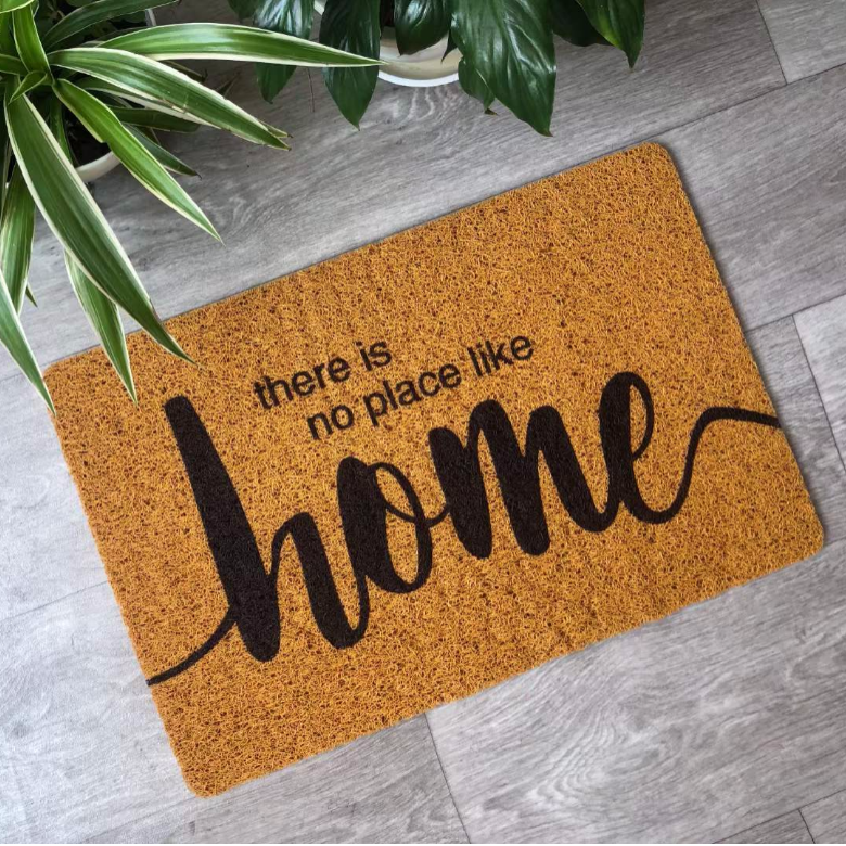 Printed faux brown mat for the entrance, living room and corridor, anti-slip floor mat, simple printed and fashionable entrance carpet Specification image