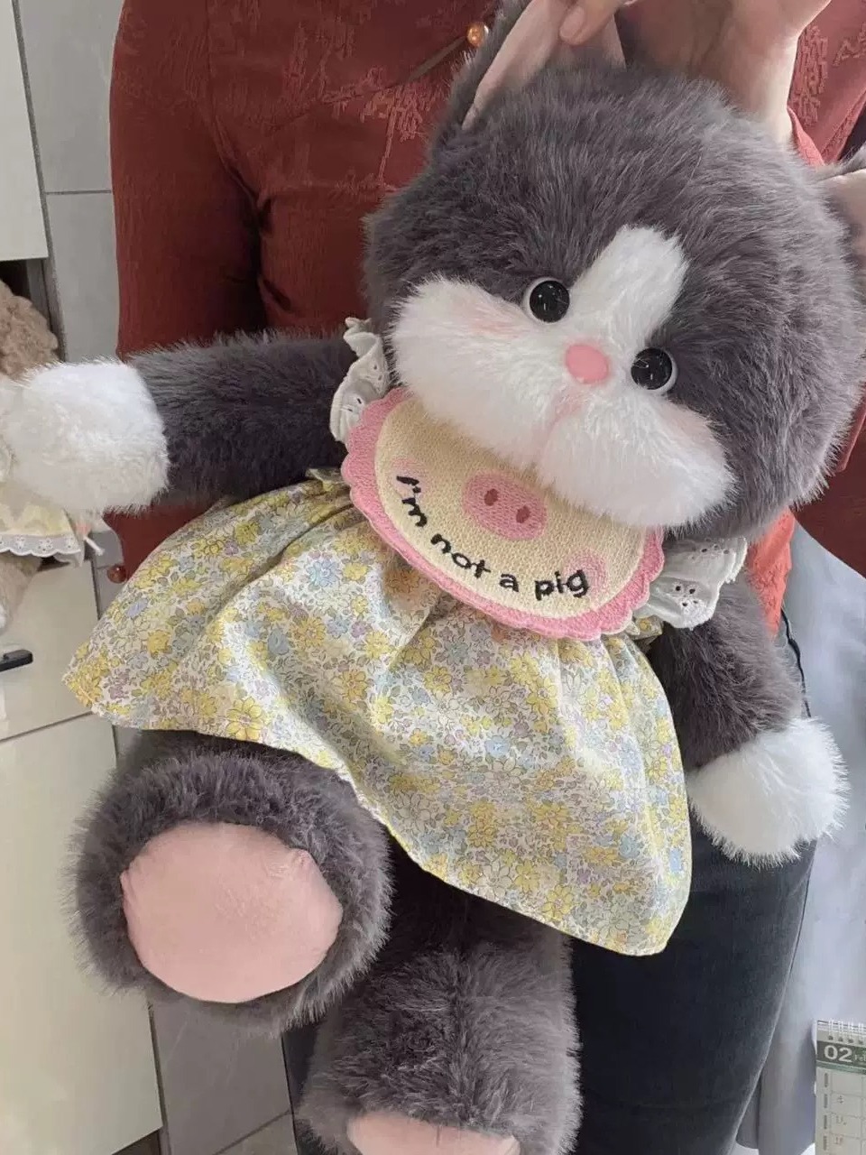 Cute little black cat plush toy 2024 new style personalized doll backpack cartoon backpack gift