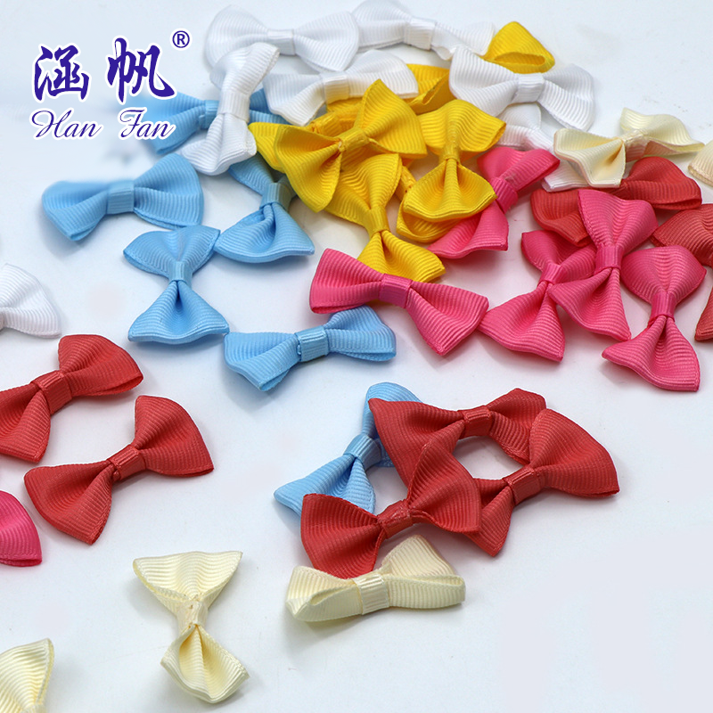 新款布艺小饰品 罗纹带小领结 手工diy服装宝宝头饰品配件批发