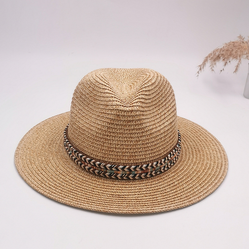 New top hats, European and American export new women's hats, cross-border jazz hats, Lafite straw hats, adult hats wholesale Item Picture