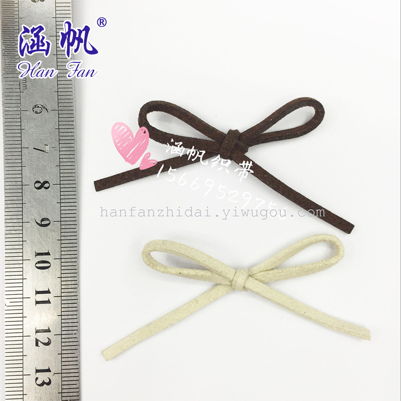 Leather rope, string, bow, Korean hair clip, headwear, leather ring, leather band accessories Application Scenario