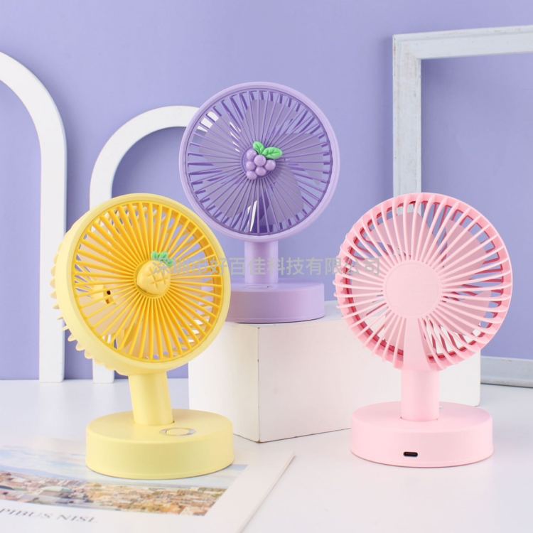 水果台式彩灯三档电风扇产品图