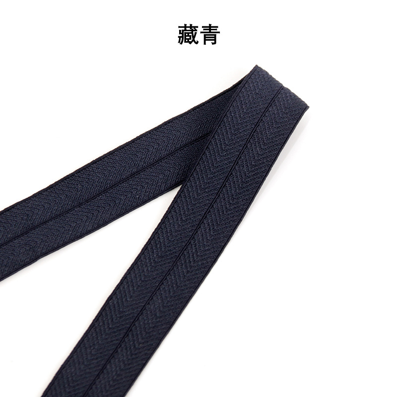 Estribo de espiga banda elástica engrosada poliamida acanalada de alta elasticidad dobla al medio chaquetas puños accesorios correas de alta elasticidad Specification image
