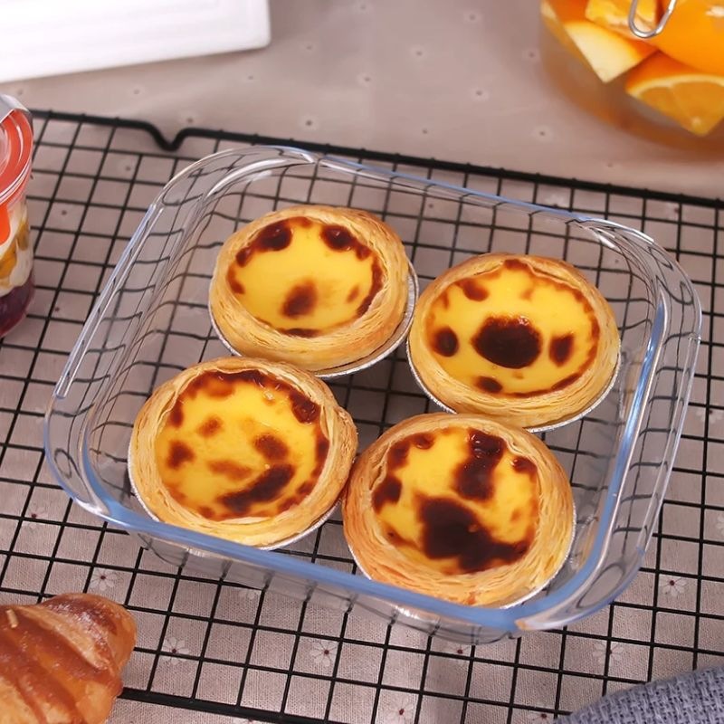 高硼硅耐热双耳正方形烤盘食品级玻璃盘烤箱微波炉专用糕点烘焙盘蛋糕蛋挞