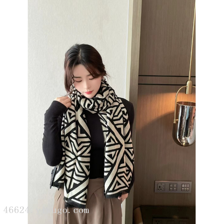 New cross-border scarf wholesale, e-commerce live streaming, supply chain, fashionable jacquard, geometric jacquard