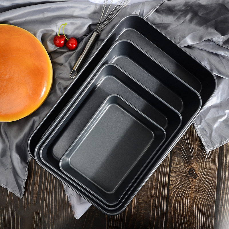 Factory direct sales rectangular baking trays, carbon steel non-stick deep baking trays, cake molds, cookies, bread, household carbon steel baking trays Application Scenario
